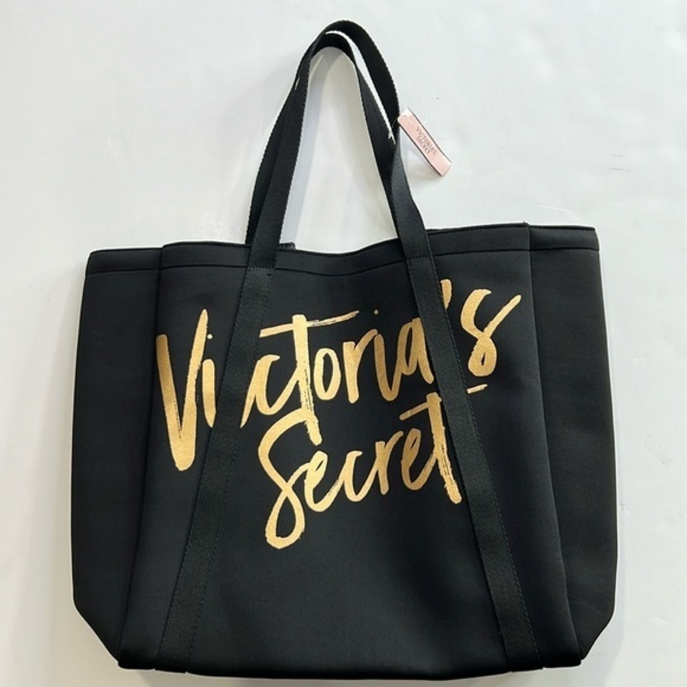 VICTORIA’S SECRET BEACH COOLER  BLACK GOLD INSULATED WINE TOTE BAG  NWT